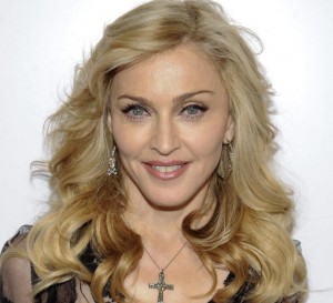 File-This April 12, 2012, file photo shows singer Madonna arriving at Macy's Herald Square to launch her new fragrance in New York.  At her concert Thursday, Sept. 24, 2015,  in Philadelphia, where Francis is scheduled to make the last stop of his US tour this weekend, a tongue-in-cheek Madonna dedicated a section of her show to him. She later announced: "Rules are for fools. That's why I like the new pope. He seems very open-minded." (AP Photo/Evan Agostini, File)