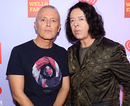 INGLEWOOD, CA - FEBRUARY 20:  Recording artists Curt Smith (L) and Roland Orzabal of music group Tears for Fears pose backstage during the first ever iHeart80s Party at The Forum on February 20, 2016 in Inglewood, California.  (Photo by Mark Davis/Getty Images)