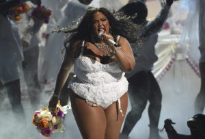 Lizzo performs "Truth Hurts" at the BET Awards on Sunday, June 23, 2019, at the Microsoft Theater in Los Angeles. (Photo by Chris Pizzello/Invision/AP)