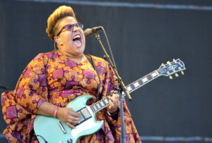 FILE - In this July 31, 2015 file photo, Brittany Howard of Alabama Shakes performs at Lollapalooza in Chicago.  Alabama Shakes released their second album, "Sound & Color," in April. (Photo by Rob Grabowski/Invision/AP, File)