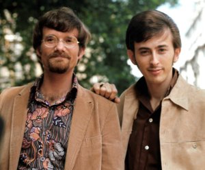 American pop and rock duo, Zager and Evans, circa 1969. They are Rick Evans (left) and Denny Zager. Their big hit, "In the Year 2525," in 1969 has a Texas connection