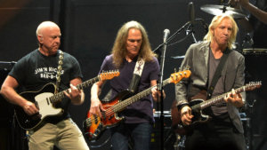 Bernie Leadon, Timothy B. Schmit and Joe Walsh of the Eagles perform during "History Of The Eagles Live In Concert" in October 2013 in Nashvill