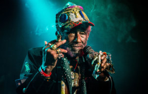 Jamaican reggae musician, singer and producer Lee 'Scratch' Perry performs at Poppodium De Flux, Zaandam, Netherlands, 8th April 2018. (Photo by Paul Bergen/Redferns)